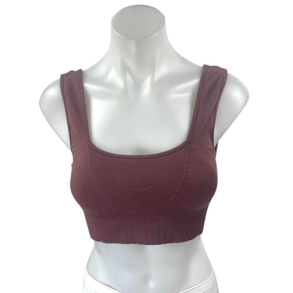 Free People Movement Brown Sleeveless Yoga Athletic Sports Bra Crop Top Size S